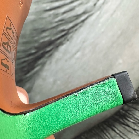 🌸FRAME🌸 Le Carlotta Green Leather Sandal Size: 37 - Picture 12 of 16